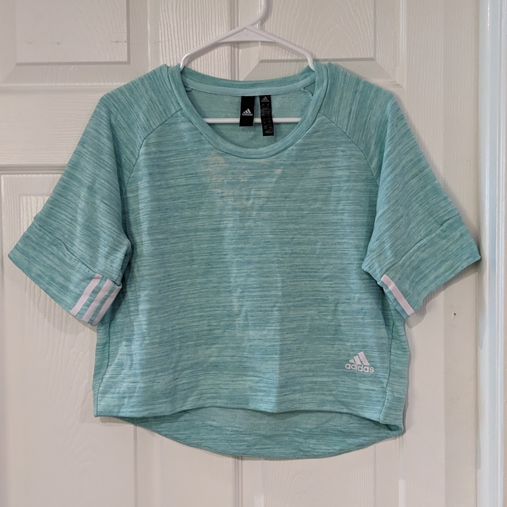 Adidas Short Sleeve Cropped Sweatshirt - Size Medium